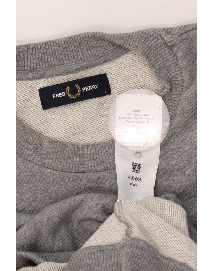 Męski sweter Fred Perry, mały, szary, bawełniany