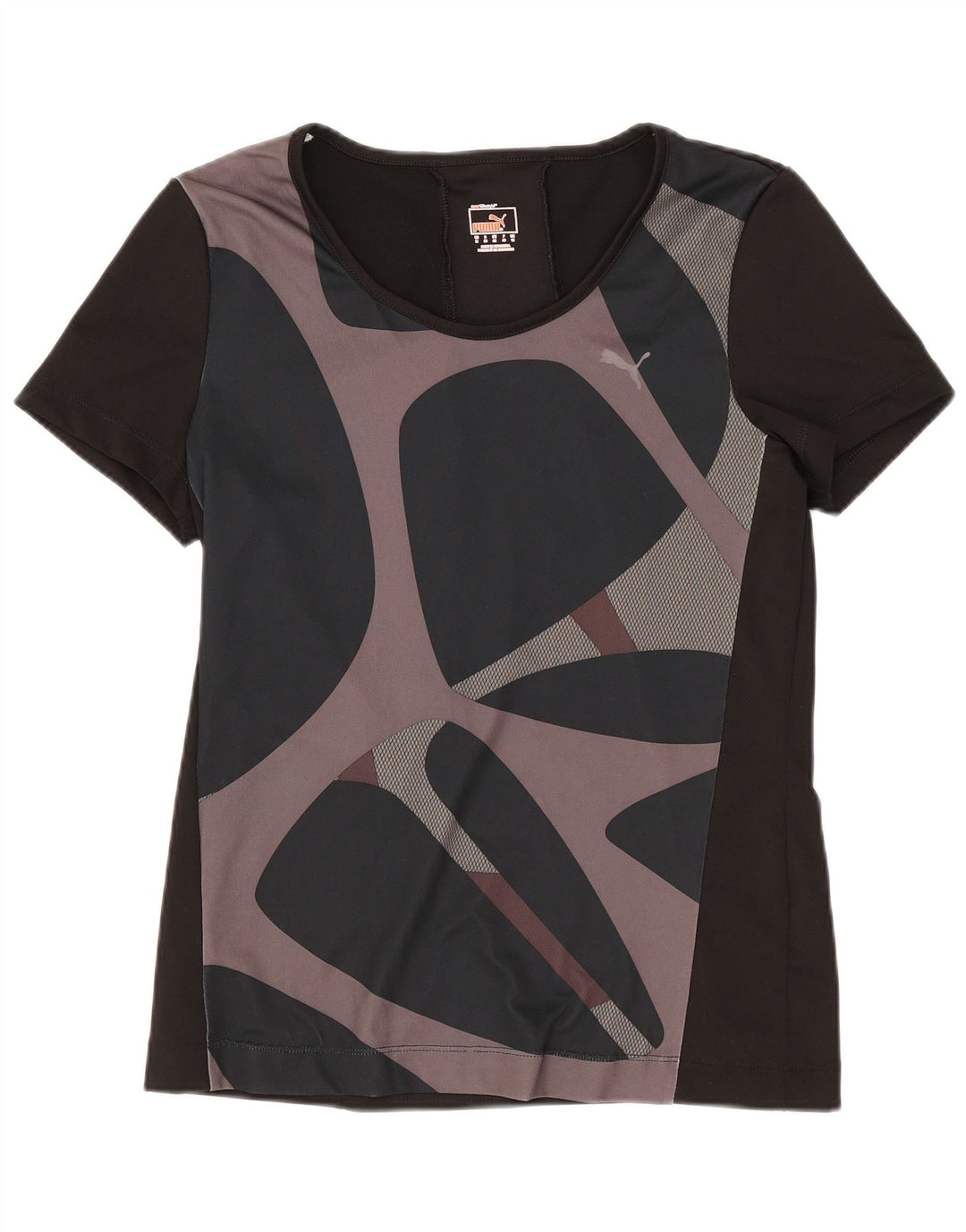 T-shirt damski Puma Top UK 12 Średni czarny geometryczny poliester