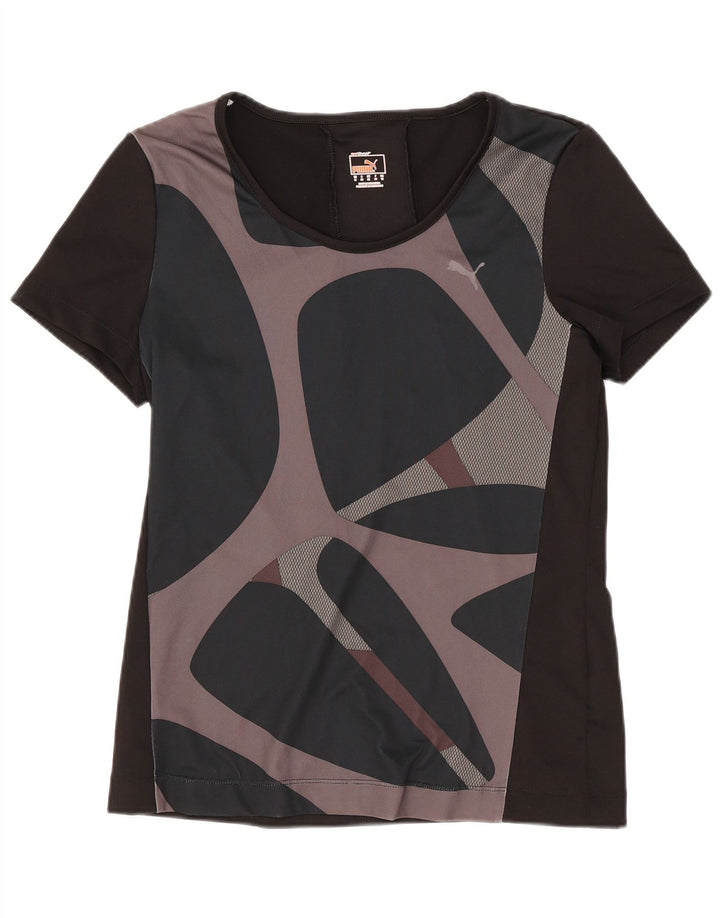 T-shirt damski Puma Top UK 12 Średni czarny geometryczny poliester