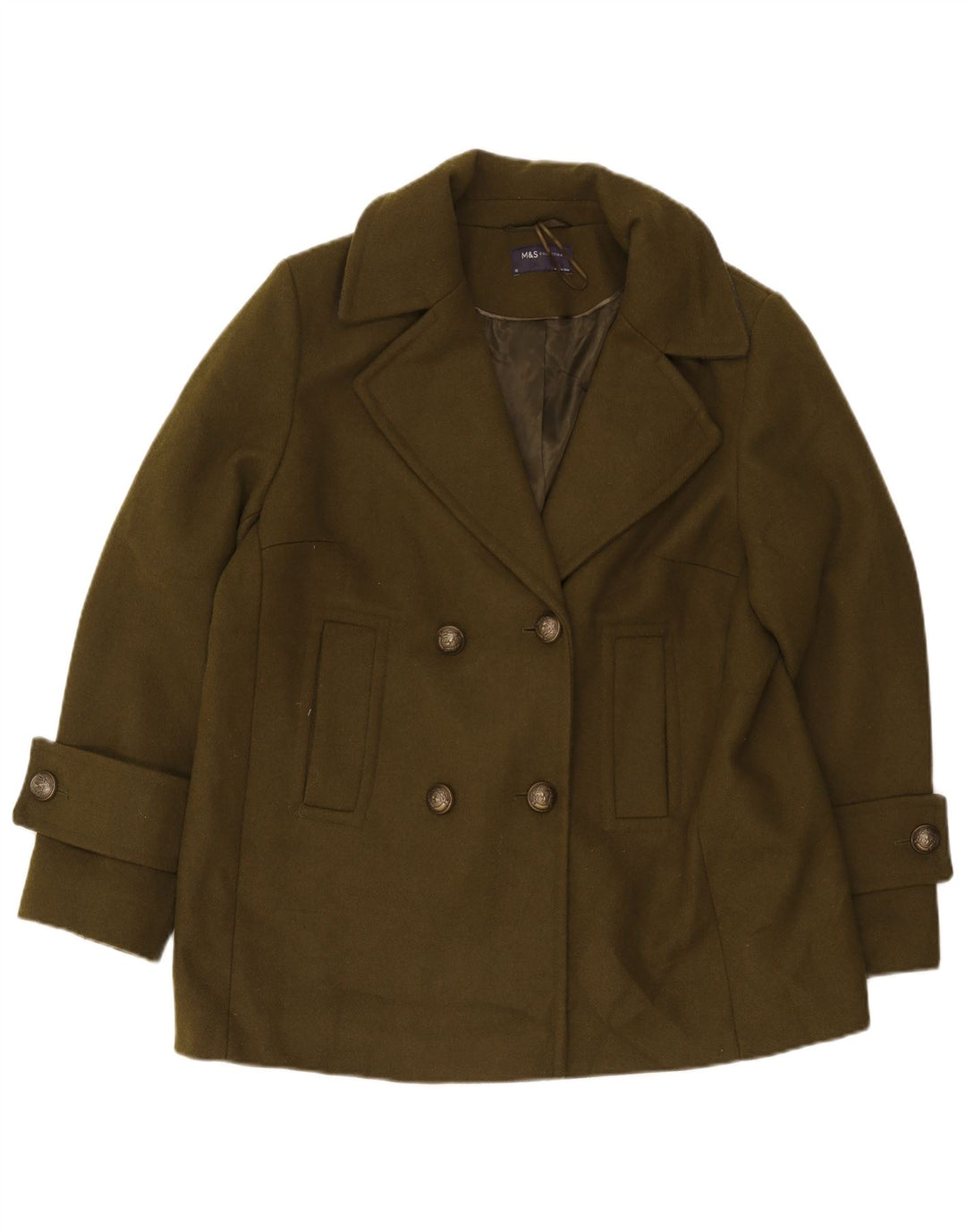 Marks & Spencer Damski płaszcz grochowy, UK 18 XL, poliester khaki