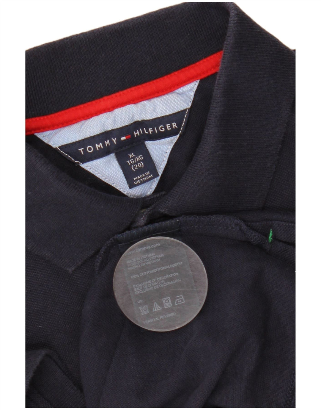 Chłopięca koszulka polo TOMMY HILFIGER 15-16 lat XL, granatowa, bawełniana