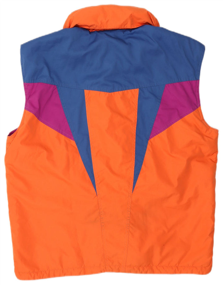 FILA Mens Hooded Loose Fit Utility Gilet IT 46 Small Orange Colourblock