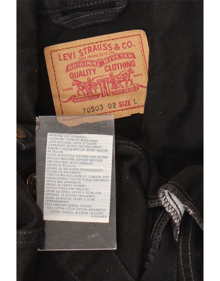 Męska kurtka dżinsowa Levi's UK 40, duża, czarna, bawełniana