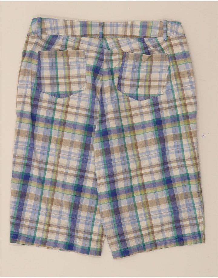 EDDIE BAUER Womens Chino Shorts US 10 Large W32 Blue Check Cotton Vintage Eddie Bauer and Second-Hand Eddie Bauer from Messina Hembry 