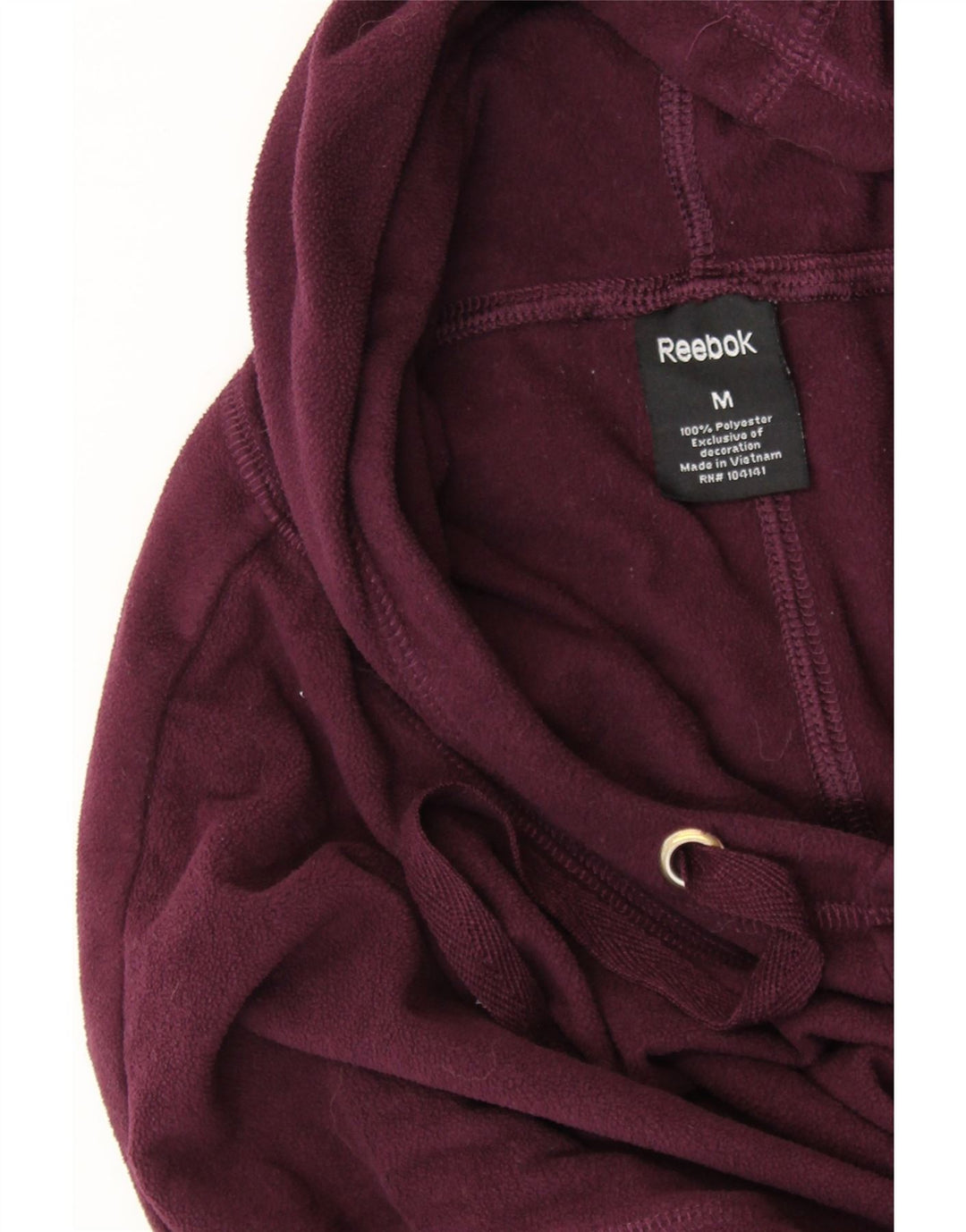 Damski, oversize'owy sweter polarowy z kapturem REEBOK UK 14, średni burgund