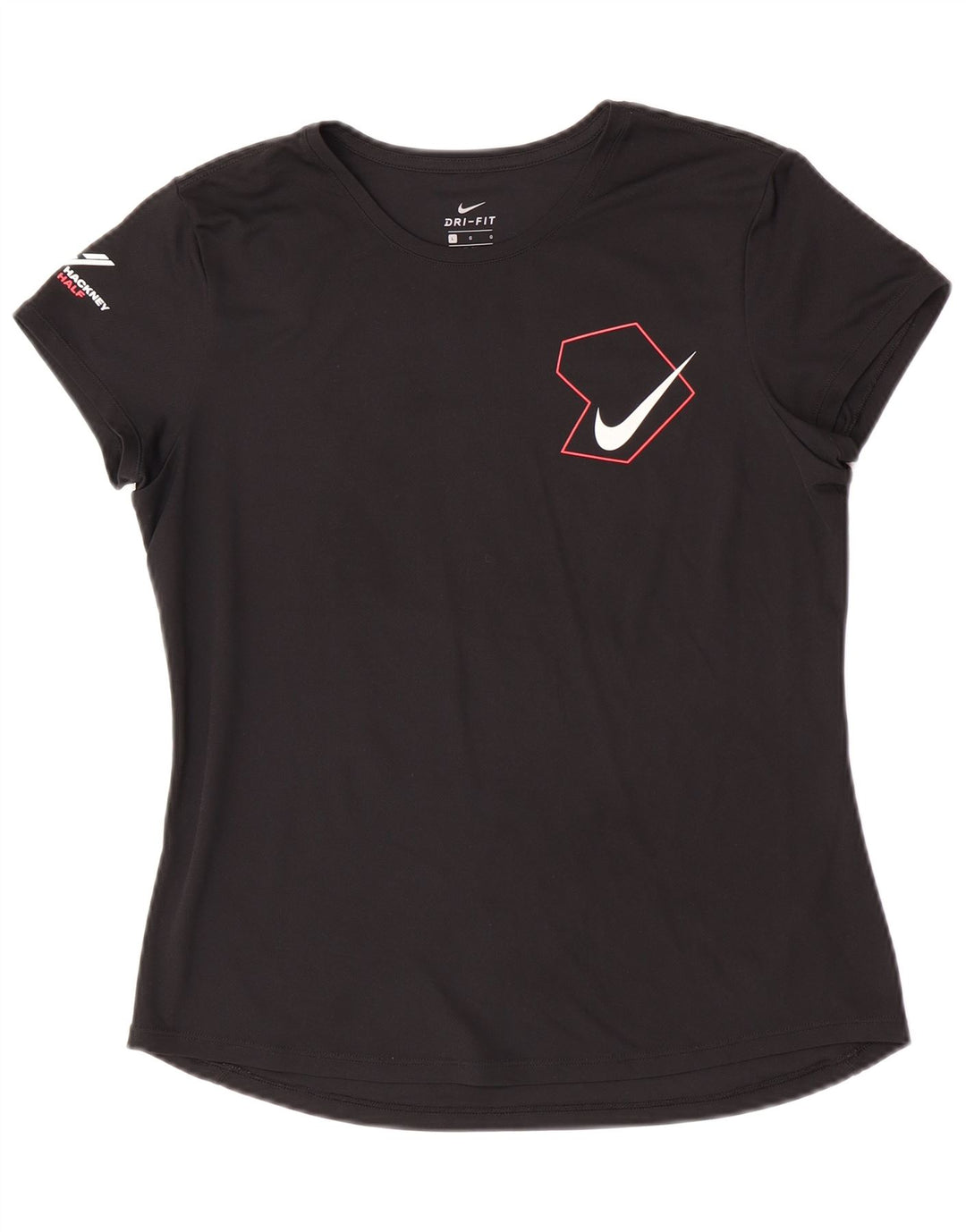 Damska koszulka z grafiką Nike Dri Fit Top UK 16, duży, czarny poliester