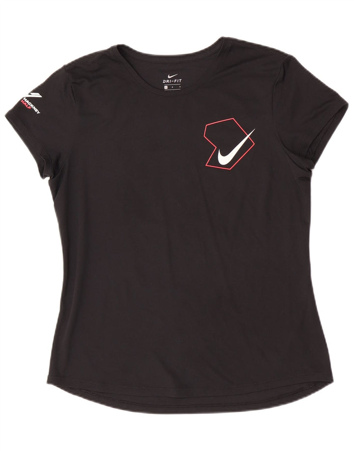 Damska koszulka z grafiką Nike Dri Fit Top UK 16, duży, czarny poliester
