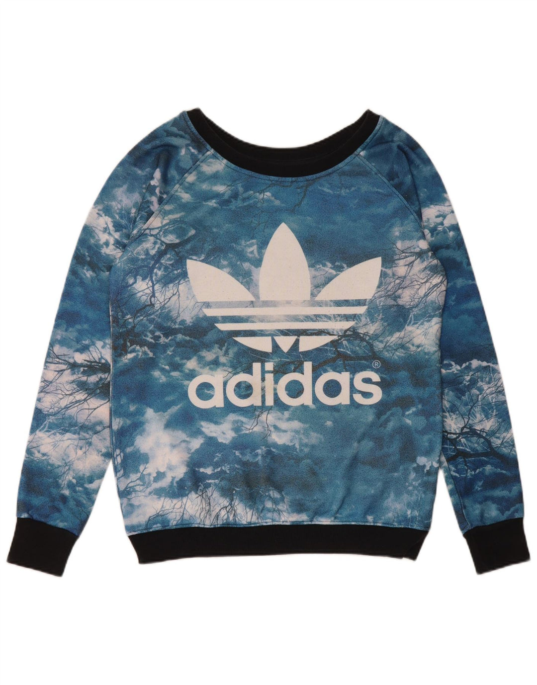 Damska bluza Adidas Graphic Jumper UK 14 Large Blue Tie Dye Polyester