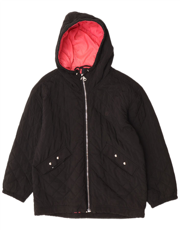 Damska pikowana kurtka oversize z kapturem Belfe IT 50 XL, czarny poliester