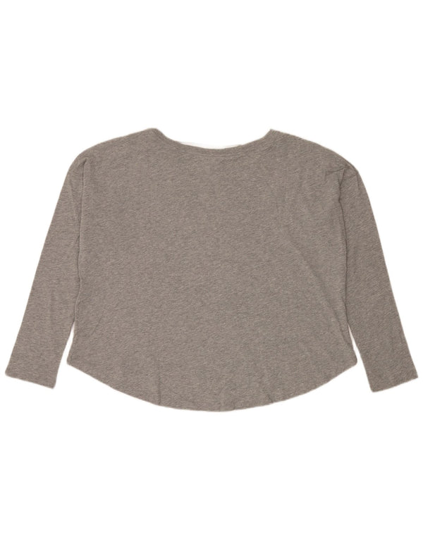 Damska koszulka Nike Crop Oversize Graphic Top z długim rękawem UK 18 XL Szara nakrapiana