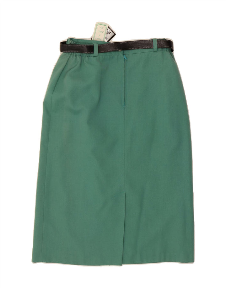 CLOVER Womens Pencil Skirt UK 14 Medium W28  Green Polyester Vintage Clover and Second-Hand Clover from Messina Hembry 