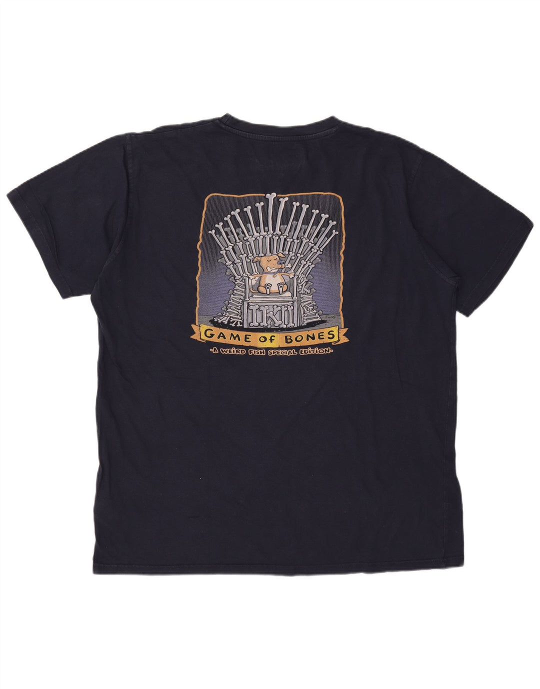 Męska koszulka graficzna WEIRD FISH Top 2XL, granatowa, bawełniana