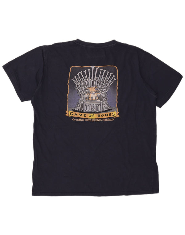 Męska koszulka graficzna WEIRD FISH Top 2XL, granatowa, bawełniana