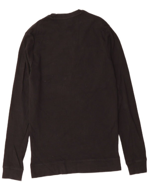 HUGO BOSS Damski top z długim rękawem UK 14, duży, czarny, bawełniany