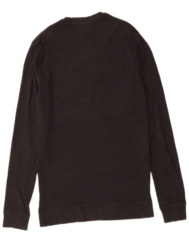 HUGO BOSS Damski top z długim rękawem UK 14, duży, czarny, bawełniany