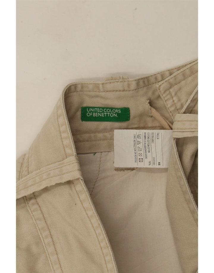 Męskie spodenki cargo Benetton IT 48 Medium W36 beżowa bawełna