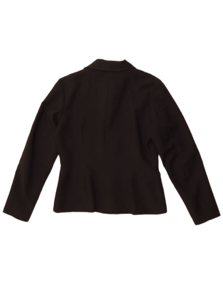 Vintage damska marynarka zapinana na 4 guziki IT 44, średni czarny poliester
