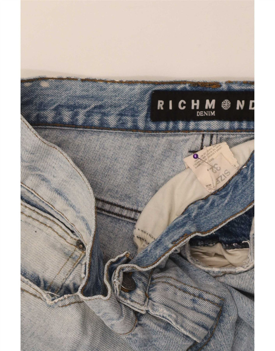 Męskie proste dżinsy Richmond W32 L32 Niebieskie bawełniane