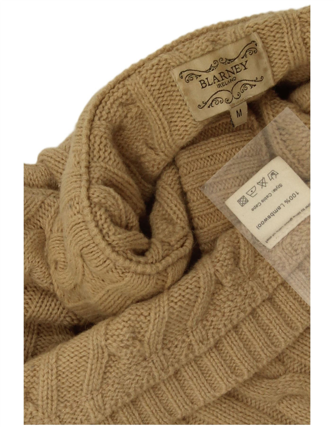 Damski sweter ponczo Blarney UK 14 Średni beż Owcza wełna