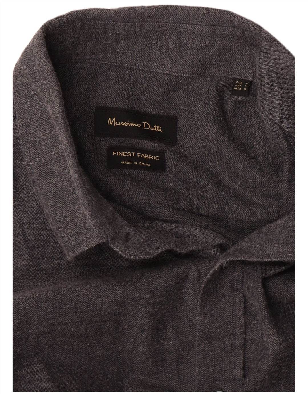 Koszula męska Massimo Dutti, duża, szara, w jodełkę