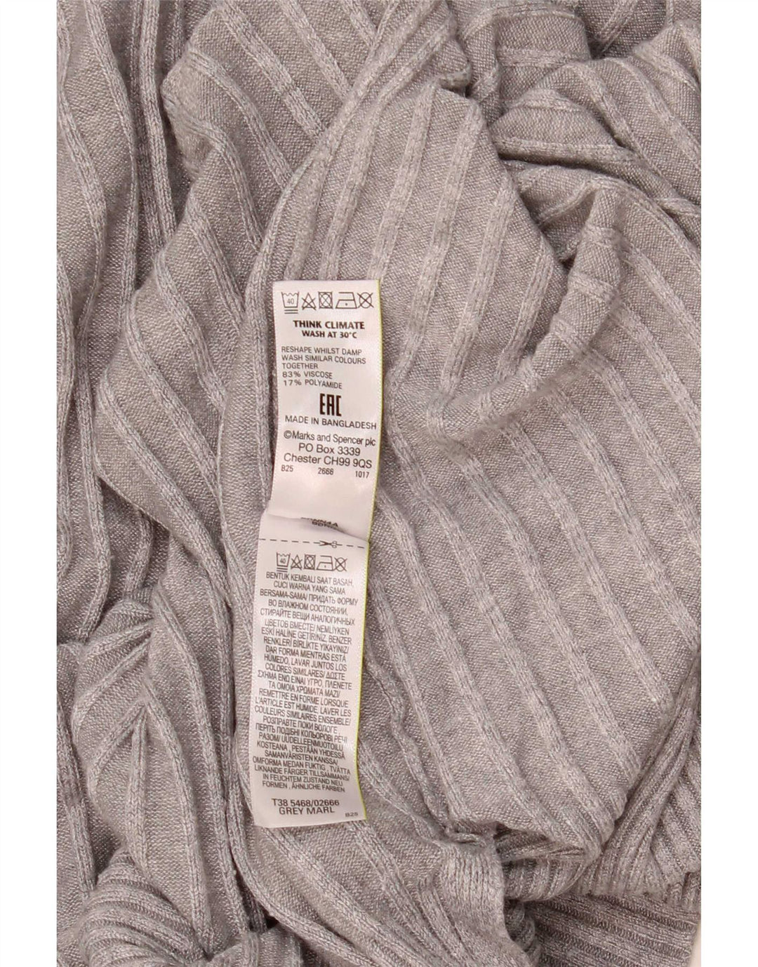 Marks & Spencer Damski sweter rozpinany o długim kroju, UK 14, średni szary