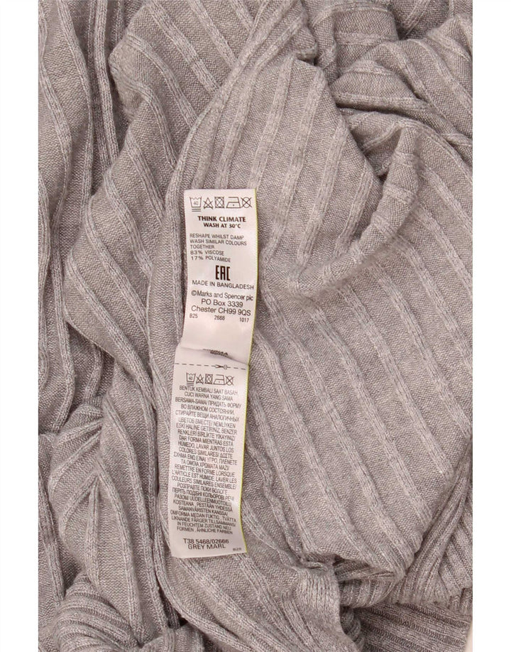 Marks & Spencer Damski sweter rozpinany o długim kroju, UK 14, średni szary
