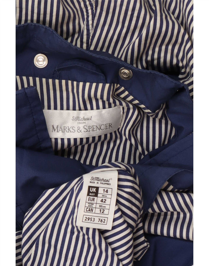 Marks & Spencer Damska kurtka przeciwdeszczowa z kapturem St. Michael UK 14, duża niebieska