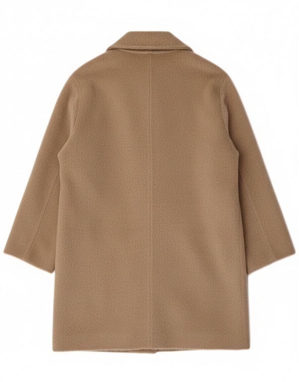 Vintage damski płaszcz oversize UK 12 średniej beżowej wełny