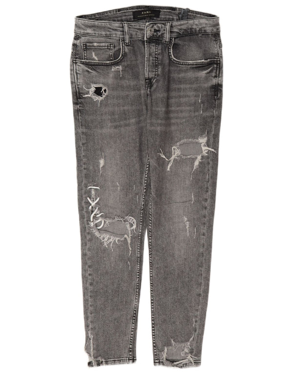 Męskie jeansy rurkowe Zara w trudnej sytuacji EU 40 Medium W31 L28 Szara bawełna