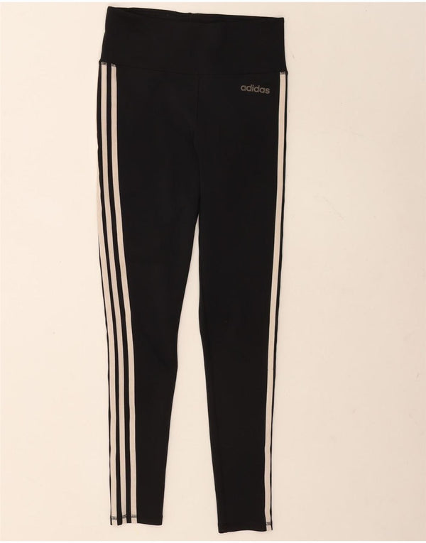 Damskie legginsy Adidas Climalite UK 8/10, małe, czarne, poliestrowe
