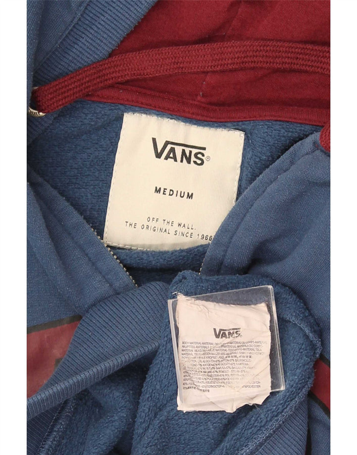 Męski sweter z kapturem i zamkiem błyskawicznym Vans, średnioniebieski, bawełniany