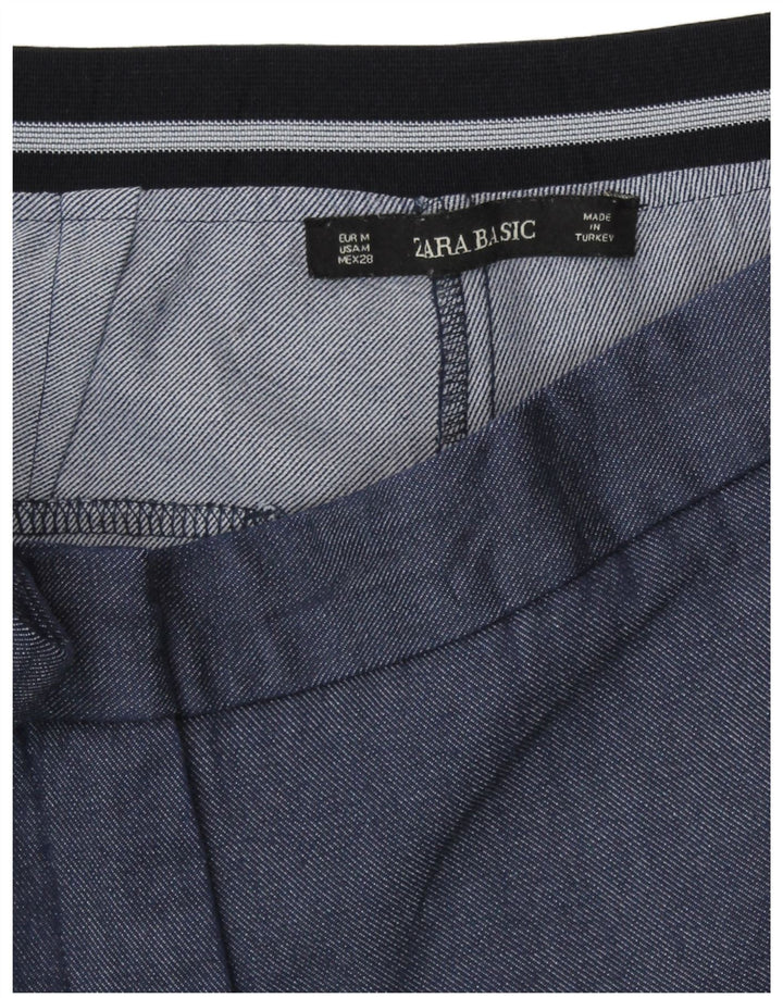 Damskie zwężane spodnie chino Zara, średnie W28 L27, niebieski poliester