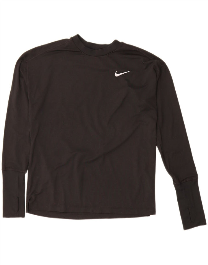 Damska koszulka oversize Nike Dri Fit z długim rękawem, UK 10, mały, czarny poliester