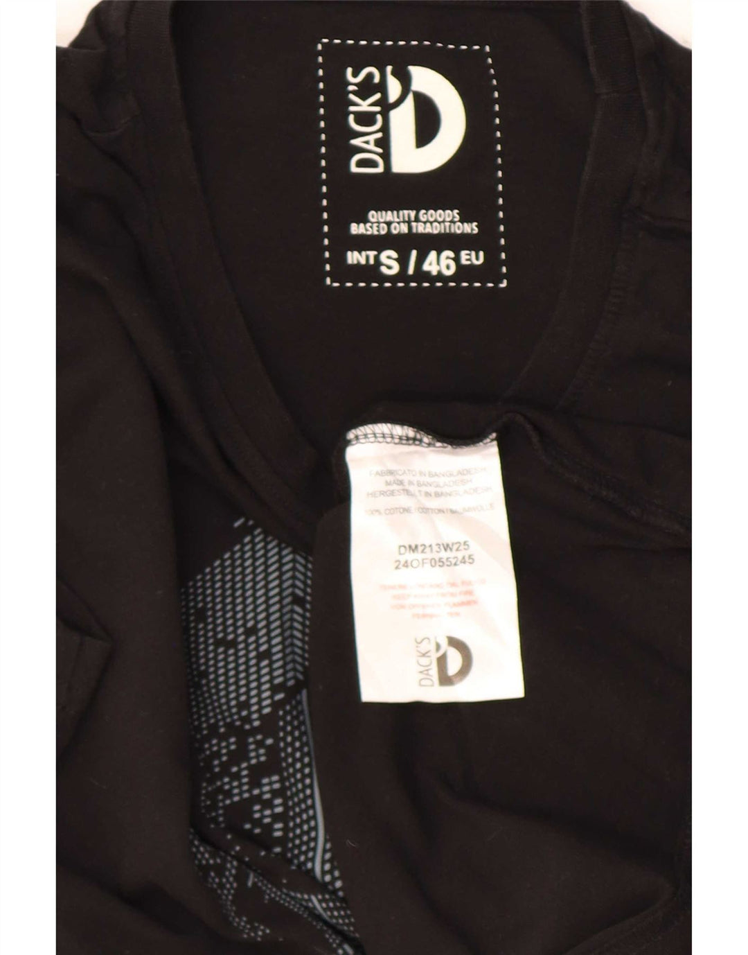Męski T-shirt z grafiką Dack's, mały, czarny, bawełniany