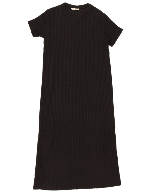 Zara Womens Trafaluc T-Shirt Dress UK 10 Small Black Cotton
