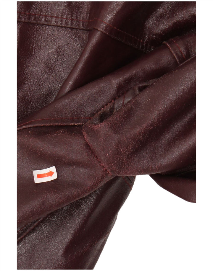 PLEASE Damska kurtka skórzana UK 12 w kolorze średniego burgunda