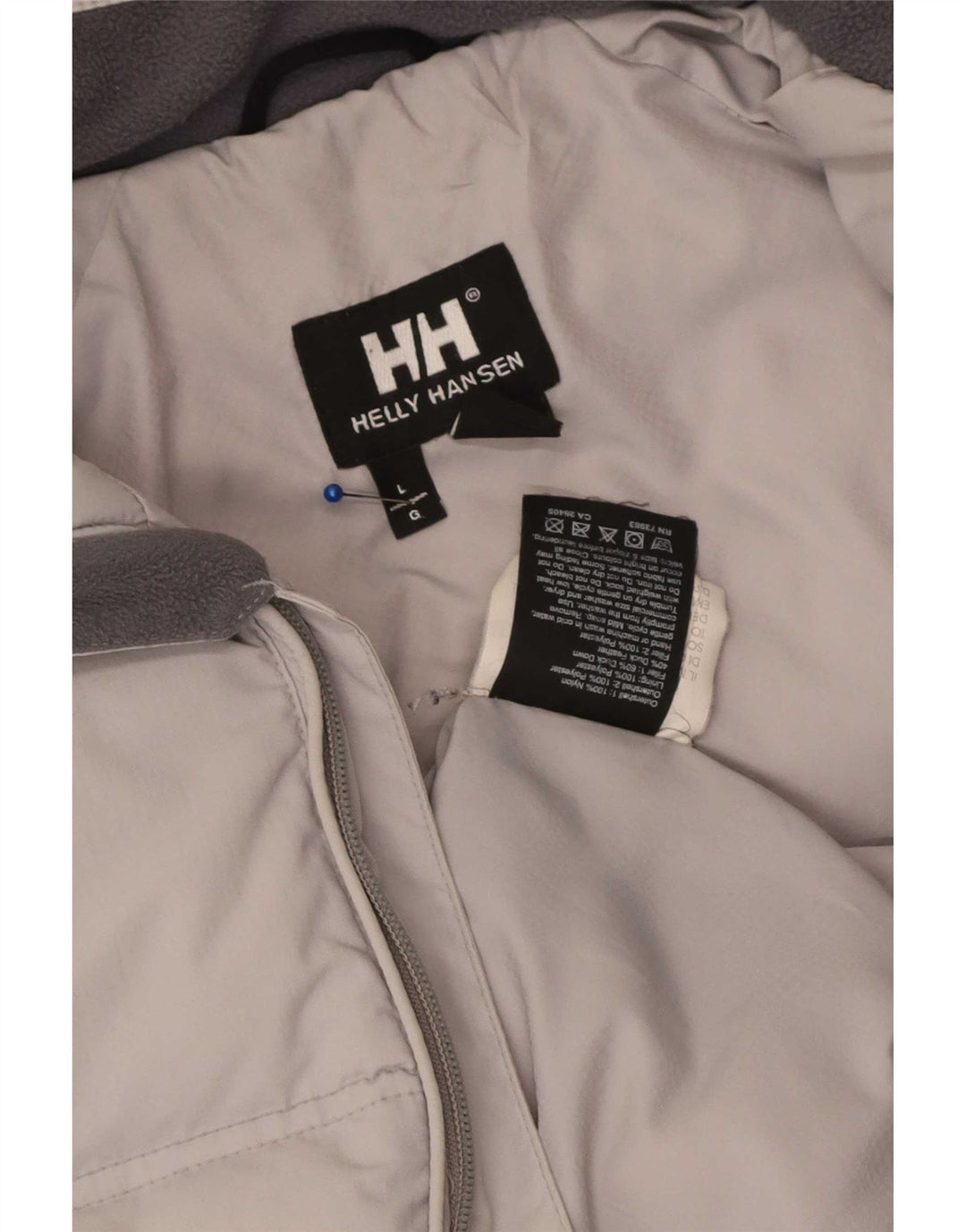 Damska kurtka wyściełana Helly Hansen UK 16, duży, szary nylon w bloki kolorów