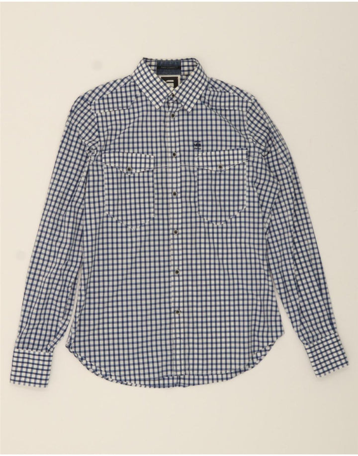 G-STAR Mens Shirt Small Blue Check Cotton Vintage G-Star and Second-Hand G-Star from Messina Hembry 