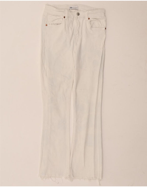 Damskie jeansy Bootcut Zara EU 34 2XS W24 L26 Biała bawełna