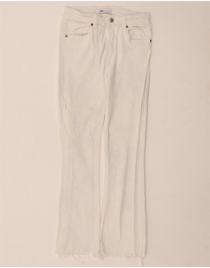 Damskie jeansy Bootcut Zara EU 34 2XS W24 L26 Biała bawełna