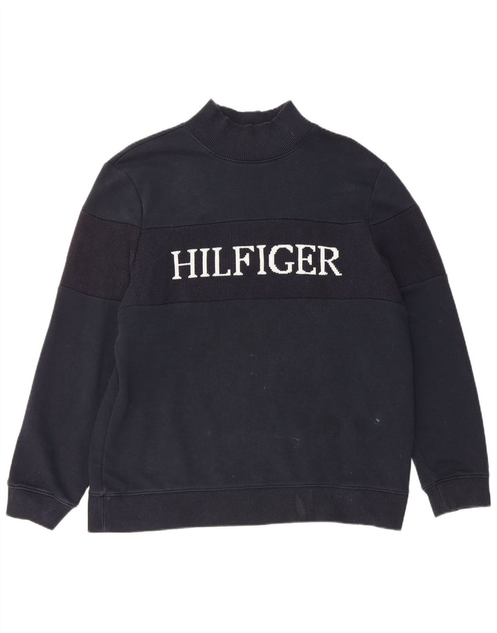 Damska bluza z grafiką Tommy Hilfiger UK 14, średnia czarna bawełna