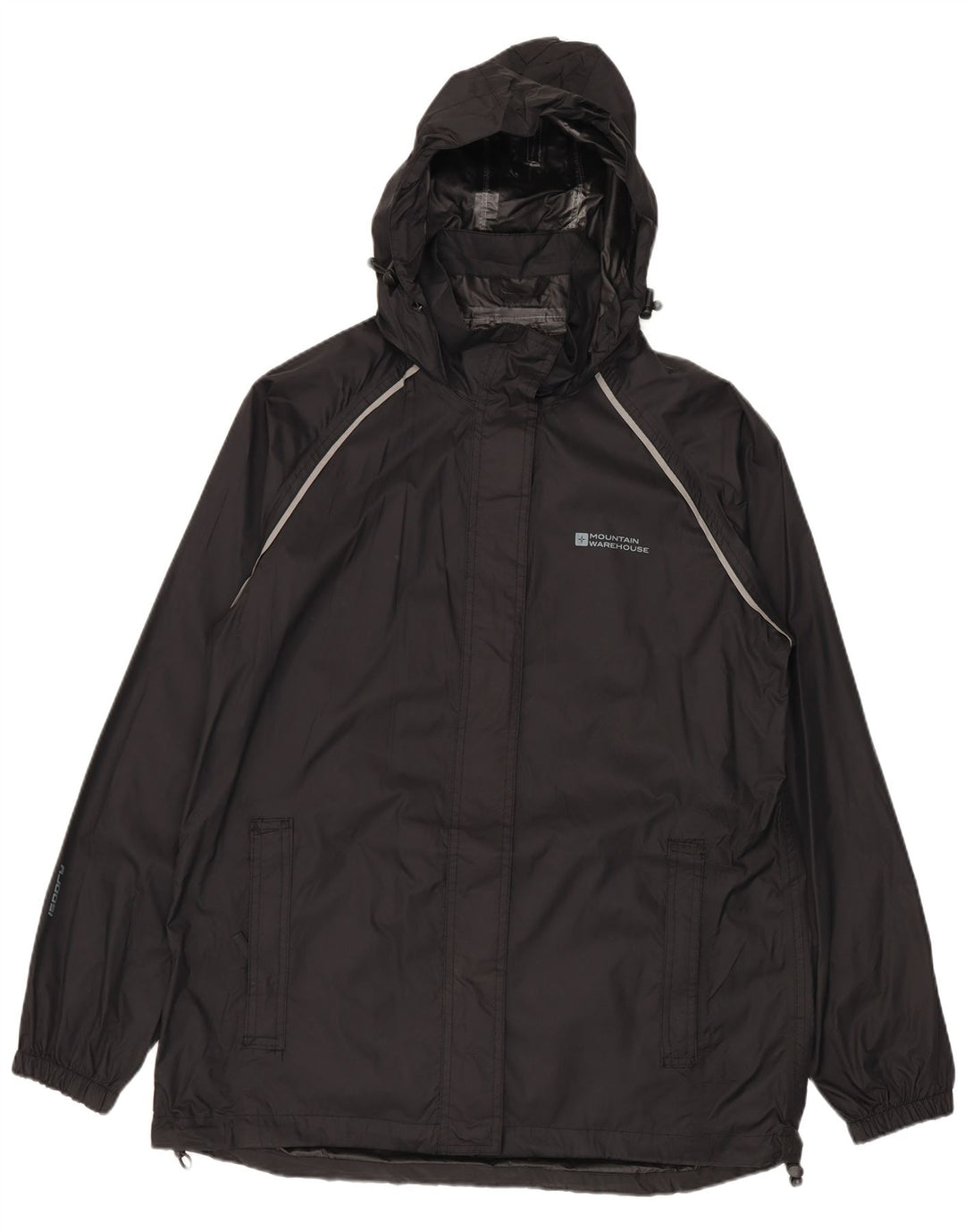 Damska kurtka przeciwdeszczowa z kapturem Mountain Warehouse UK 12, średni czarny nylon