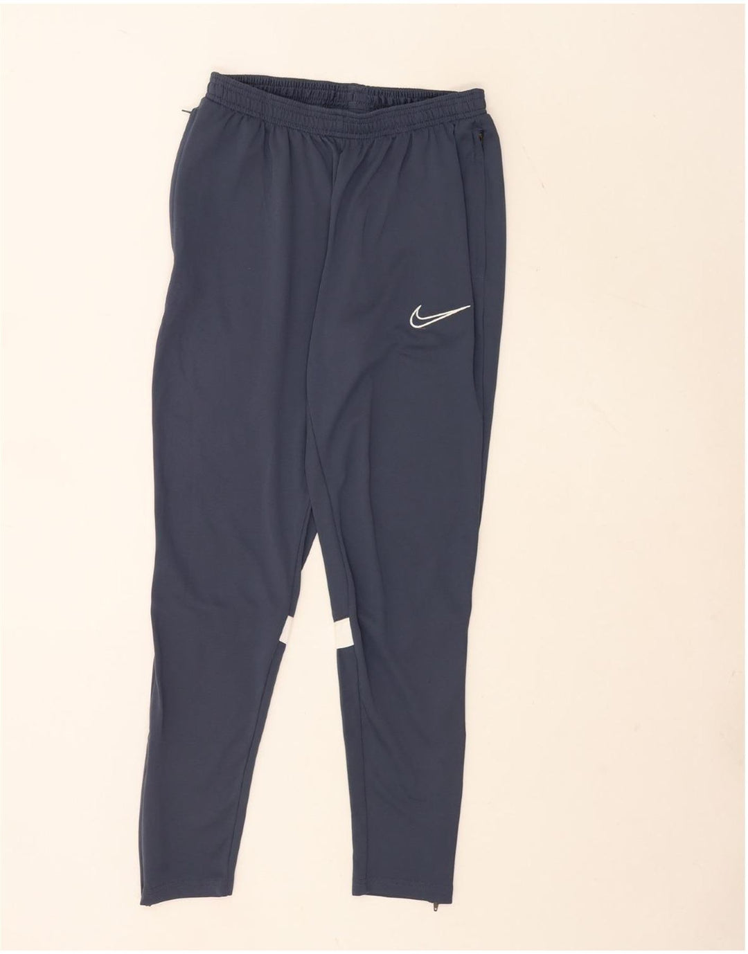 Męskie spodnie dresowe Nike, średnie, granatowe, z blokami kolorów, poliestrowe, sportowe