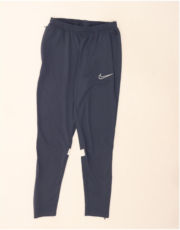 Męskie spodnie dresowe Nike, średnie, granatowe, z blokami kolorów, poliestrowe, sportowe
