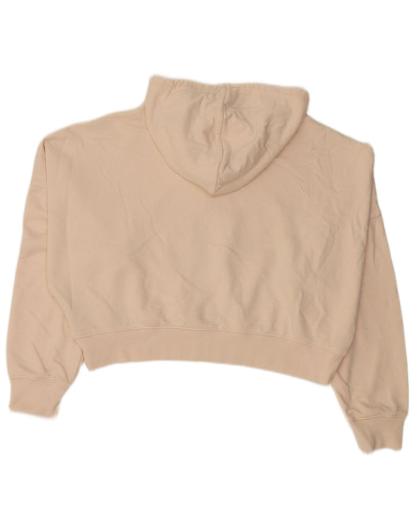 Damska bluza z kapturem Adidas Graphic Oversize UK 10 Small Beżowa bawełna