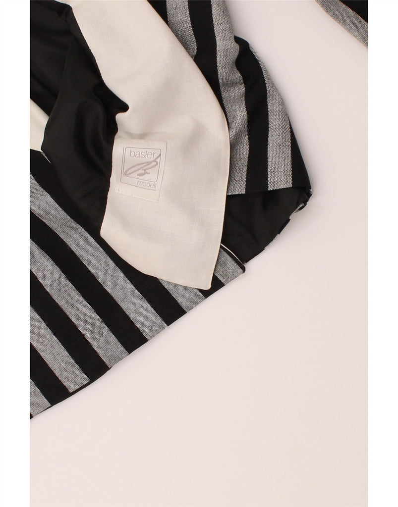 BASLER Womens 1 Button Blazer Jacket UK 14 Large Black Striped Viscose Vintage Basler and Second-Hand Basler from Messina Hembry 