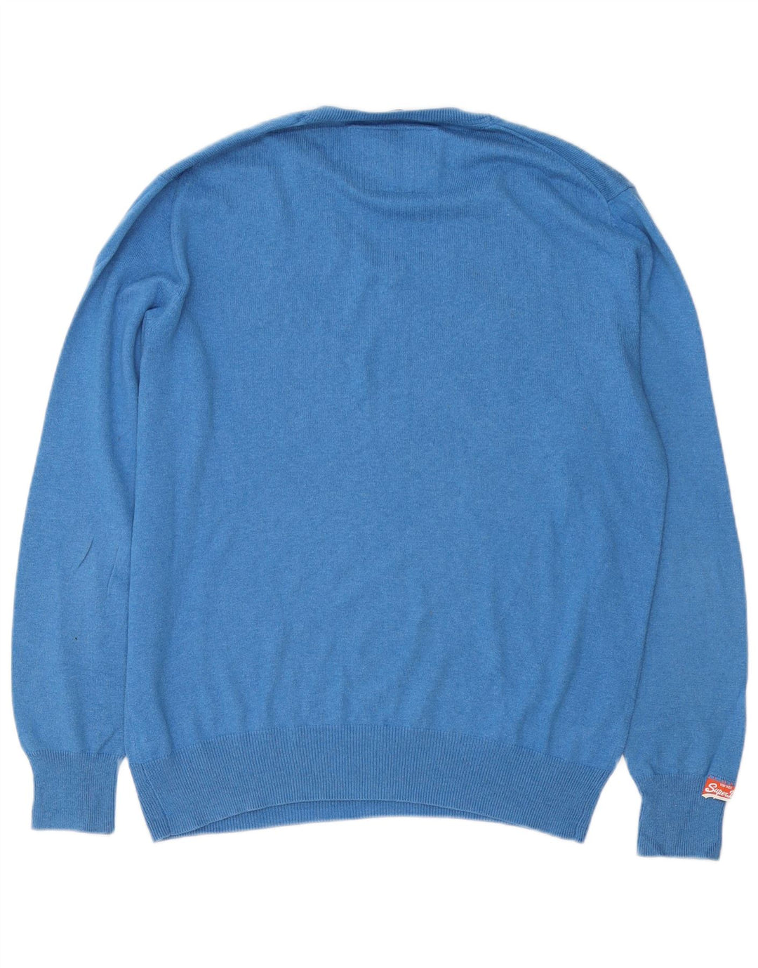 Męski sweter Superdry z dekoltem w kształcie litery V, XL, niebieski, bawełniany