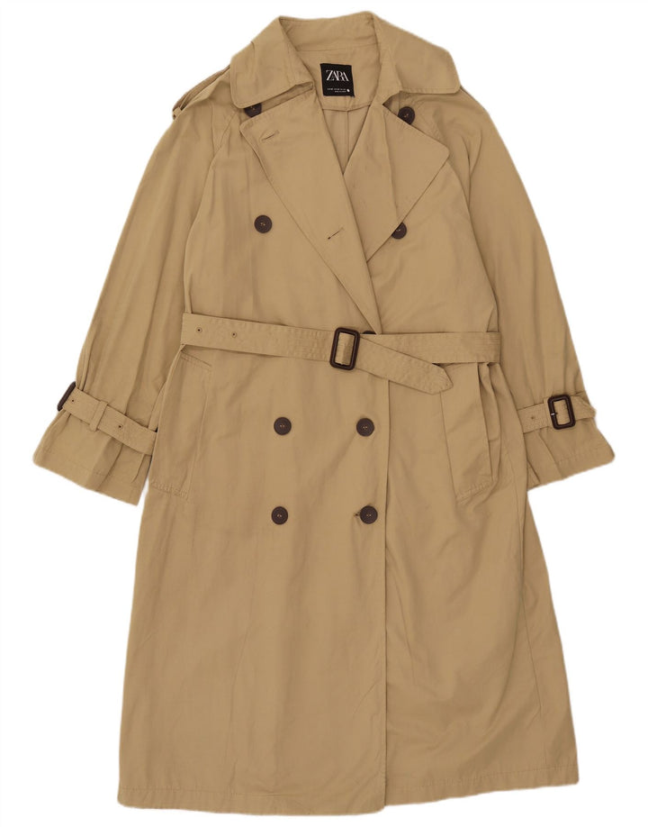 Damski trencz oversize Zara UK 6 XS, beżowy poliester