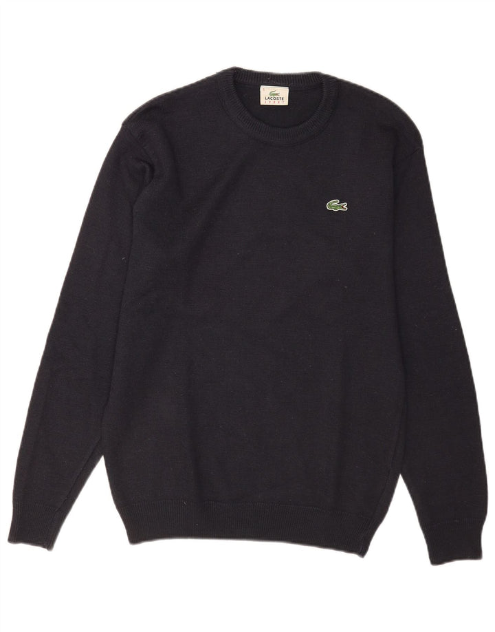 Męski sweter Lacoste z okrągłym dekoltem, rozmiar 5, duży, granatowy, wełniany