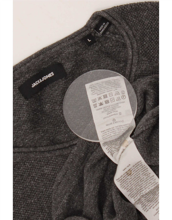 Męski top Jack & Jones z długim rękawem, duży, szary, bawełniany